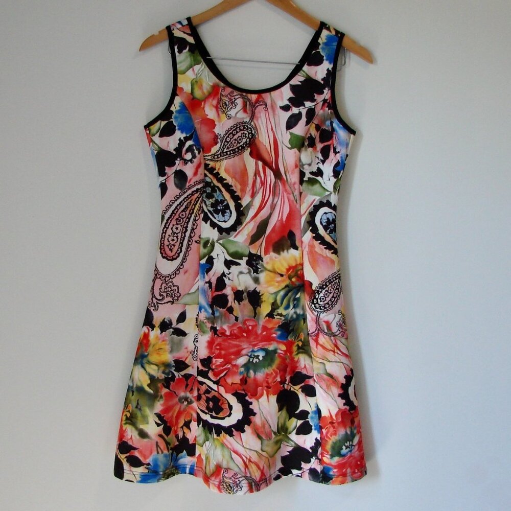 Neiman Marcus Floral Paisley Mini Dress - Multicolor